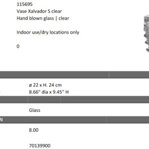 Vaza flori, Vas decorativ Xalvador S, transparent 115695 HZ - Img 4