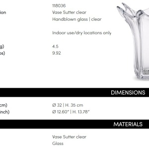 Vaza, Vas decorativ design LUX Sutter, clear - Img 5