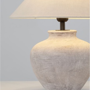 Veioza decorativa, Ceramica, Tesatura, Alb, LUPE 168869 universul-luminii.ro