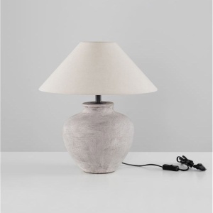 Veioza decorativa, Ceramica, Tesatura, Alb, LUPE 245479 universul-luminii.ro