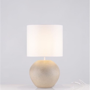 Veioza decorativa, Ghips, Crem, Tesatura, Alb, Mizu 245469 universul-luminii.ro