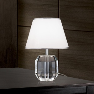 Veioza design lux cu cristal K9 ALEXIS alb/crom 156249 universul-luminii.ro