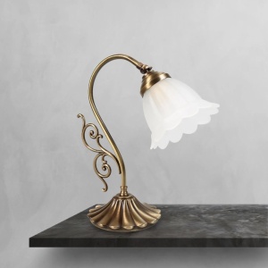 Veioza din alama stil Art Nouveau Floral - Img 2