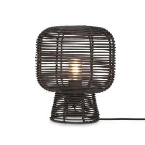 Veioza eco din bambus cu ratan Tanami h.30cm, black