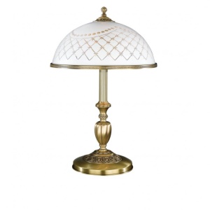 Veioza, lampa de masa clasic design italian din alama, sticla 7002 RA-P. 7002 G