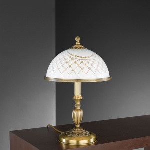 Veioza, lampa de masa clasic design italian din alama, sticla 7002 RA-P. 7002 M 102139 universul-luminii.ro