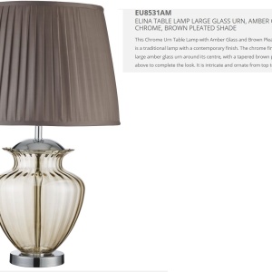 Veioza / Lampa de masa decorativa design elegant Elina EU8531AM SRT 59969 universul-luminii.ro