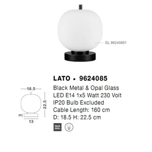 Veioza/Lampa de masa design decorativ LATO 139059 universul-luminii.ro