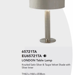 Veioza/Lampa de masa design decorativ London argintiu/taupe 139819 universul-luminii.ro