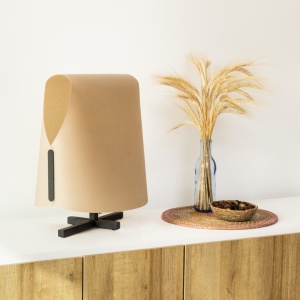 Veioza/Lampa de masa design decorativ LUANG M Black/camel - Img 4