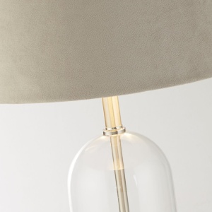 Veioza/Lampa de masa design decorativ Oxford nickel/taupe 139839 universul-luminii.ro