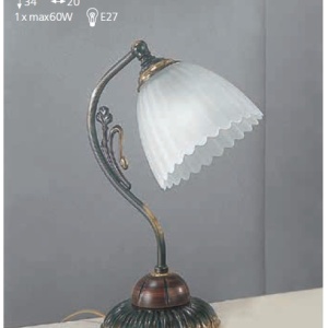 Veioza, Lampa de masa design italian din alama cu lemn 2510 106099 universul-luminii.ro