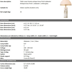 Veioza, lampa de masa design LUX Vaneta, alama antica 115044 HZ 100099 universul-luminii.ro