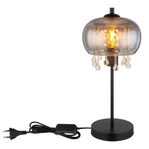 Veioza, lampa de masa design modern Corry negru, fumuriu 134729 universul-luminii.ro