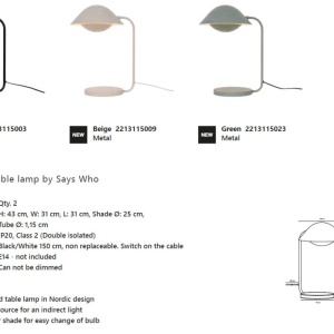 Veioza, lampa de masa design modern Freya verde 114949 universul-luminii.ro