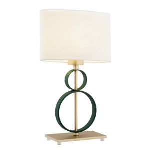 Veioza, lampa de masa design modern Perseo crem, auriu, verde