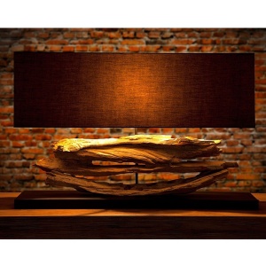 Veioza / Lampa de masa design rustic Riverine negru A-17327 VC