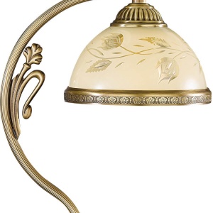 Veioza / Lampa de masa din alama cu sticla decorata design italian 6208 101749 universul-luminii.ro