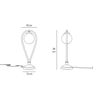 Veioza, Lampa de masa din alama in forma de lacrima Iside - Img 4