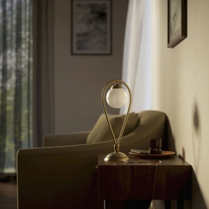 Veioza, Lampa de masa din alama in forma de lacrima Iside - Img 14