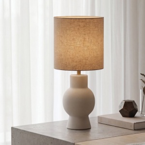 Veioza, Lampa de masa din ceramica alba FINO