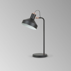 Veioza/Lampa de masa din metal design moderm Irias negru/cupru 87399 universul-luminii.ro