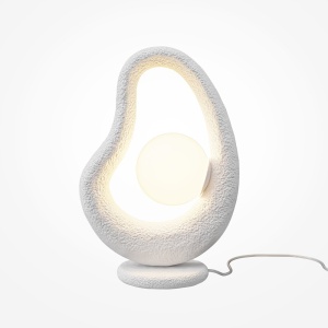 Veioza, Lampa de masa din Polirasina, Alb, Opus