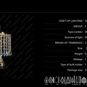 Veioza, lampa de masa LUX cristal Bohemia S35 580/01/3 173619 universul-luminii.ro