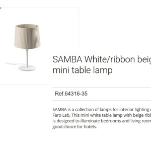 Veioza / Lampa de masa moderna design elegant SAMBA mini alb/bej 64316-35 84249 universul-luminii.ro