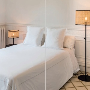 Veioza / Lampa de masa moderna design natural MAMBO negru/ratan 64311-48 90539 universul-luminii.ro