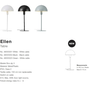 Veioza / Lampa scandinava design nordic Ellen alba 48555001 NL 71999 universul-luminii.ro