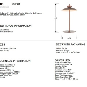 Veioza LED design modern Ion bronz - Img 7
