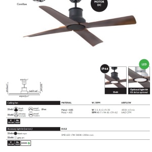 Ventilator cu telecomanda IP44 WINCHE maro 33481 180289 universul-luminii.ro