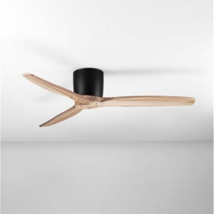 Ventilator de tavan cu telecomanda NINEMIA negru/natural wood 160499 universul-luminii.ro