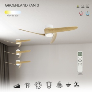 Ventilator smart Bluetooth si telecomanda GROENLAND S, alb/ lemn - Img 6