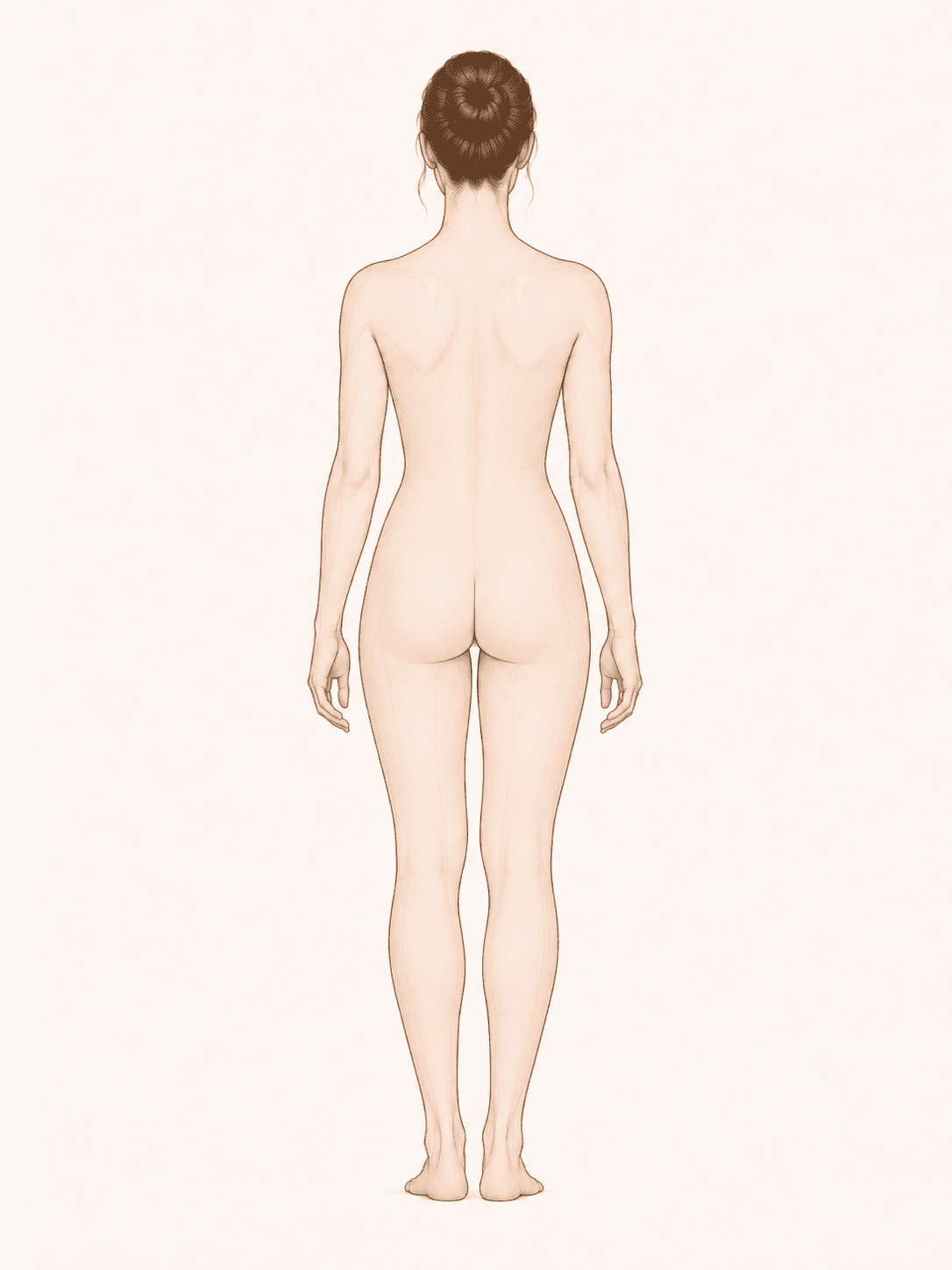 Silueta anatomica, vedere din spate, cu 8 zone care pot fi apasate