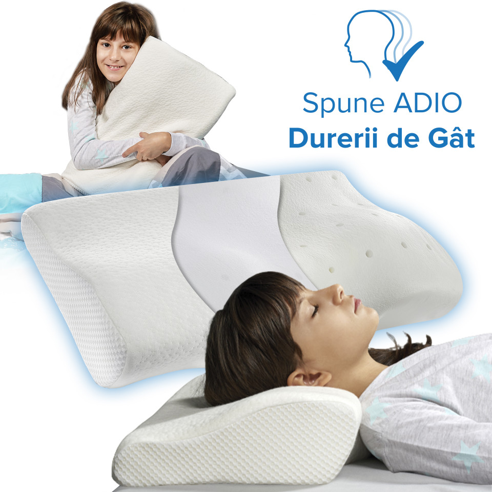 Set 2X perne cu suport cervical din spuma cu memorie pentru copii 10-16 ani Suporto®️ 50x30, cu perforatii - 2 | YEO