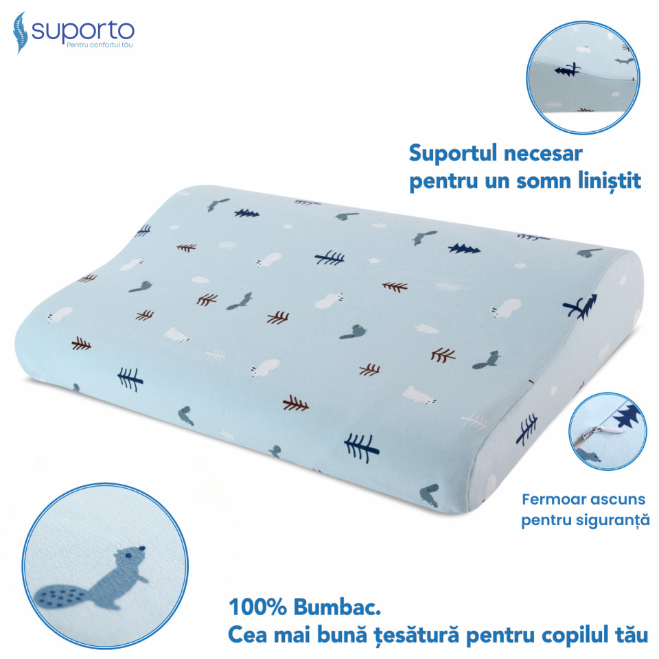 HUSA de schimb / Fata de perna - pentru Perna copii Suporto Toddler, Albastra - Bumbac 100% - 2 | YEO