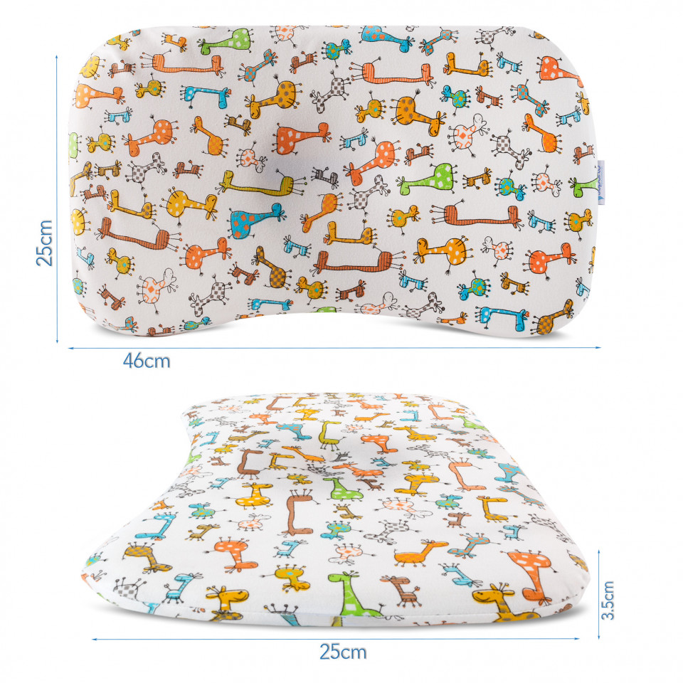 HUSA de schimb / Fata de perna pentru Perna ortopedica Baby nou nascuti 8-24 luni | Multicolora cu animalute