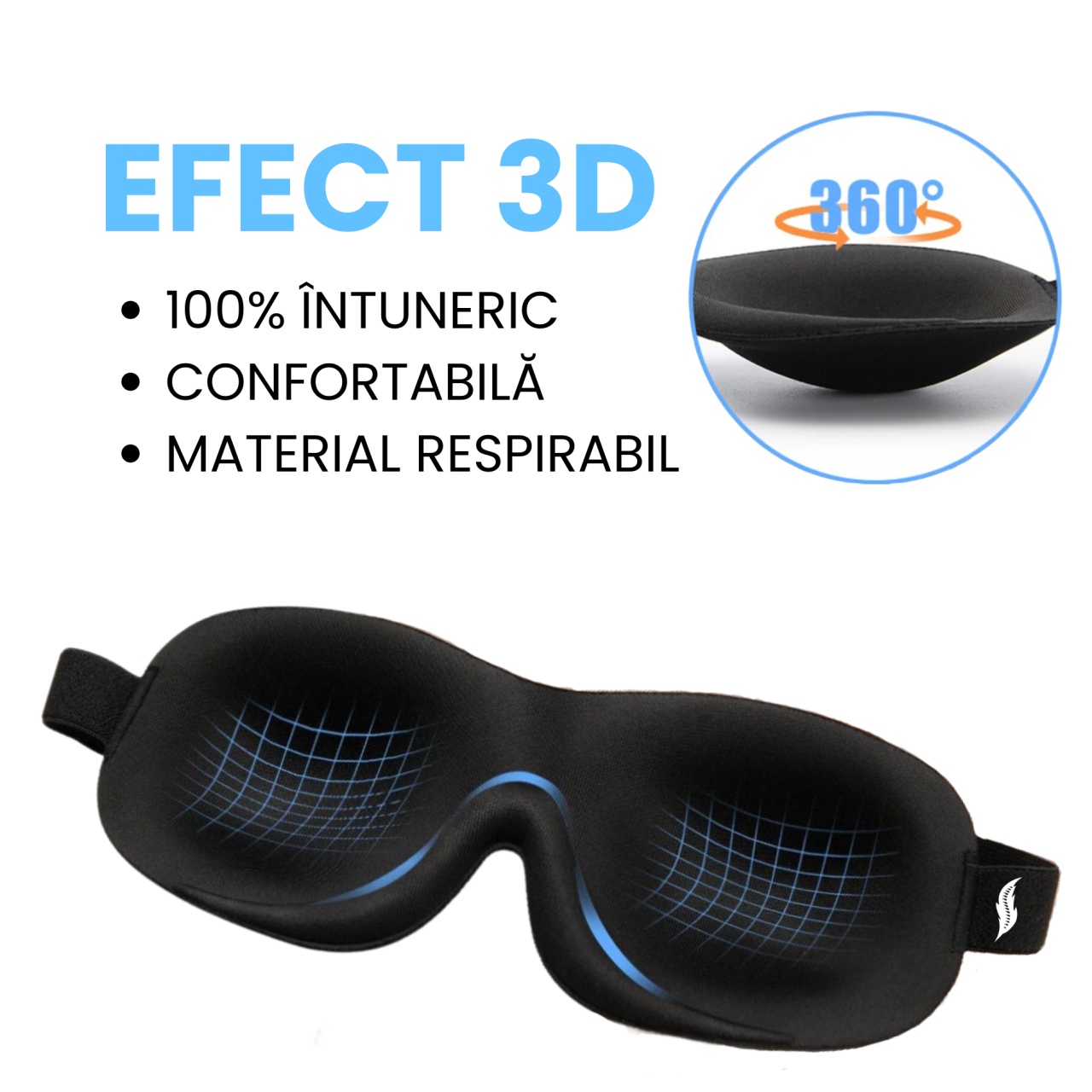 Set 2x Masti de dormit Suporto, design 3D fara presiune pe ochi, reglabile, cu huse Verde smarald, blocheaza lumina in totalitate, si 4 seturi de dopuri de urechi incluse, pentru un somn linistit - 3 | YEO