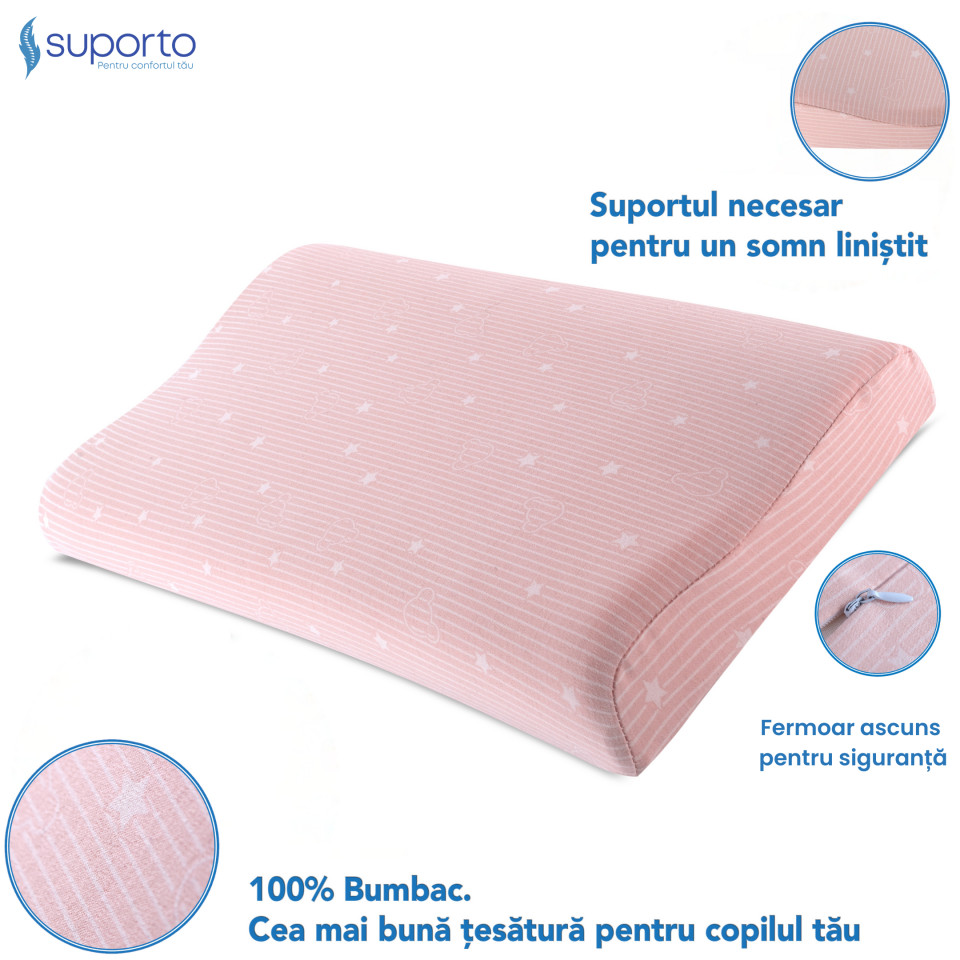 HUSA de schimb / Fata de perna - pentru Perna Copii Suporto Toddler - Roz - Bumbac 100% - 2 | YEO