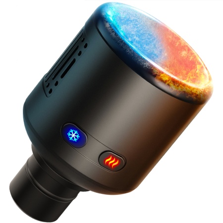 Cap de Masaj Premium cu încălzire și Răcire Activa, Compatibil cu Pistoalele de Masaj Suporto, Terapie termica, 4 Niveluri de temperatura, Baterie 900 mAh, Negru