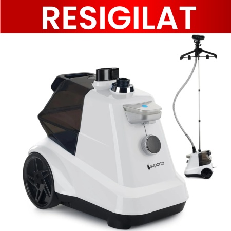 Fier de Calcat Vertical cu aburi Suporto, Steamer model R3 de 2200W cu 4 trepte de putere. Statie de calcat profesionala pentru haine netede, fara mirosuri si fara cute. Rezervor aparat 3L, pentru 65 min de lucru, 45g/min abur continuu, Alb (RESIGILAT) - Img 1