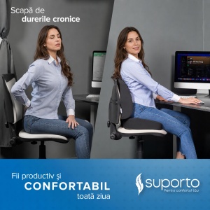 Set perna sezut si perna lombara, Suporto®️ culoare negru - Img 2