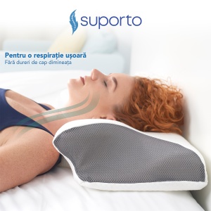 Perna Ortopedica Cervicala din spuma cu memorie si extensii - Cu Infuzie de Carbon - Img 6