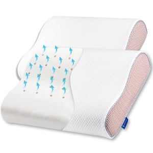 Set 2X perne ortopedice Suporto®️Nocturna, spuma cu memorie 55 x 35 x 11 cm cu perforatii