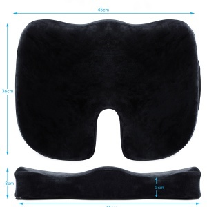 Set Perna de Sezut Suporto Regular Coccis Suport si Perna Lombara Slim, Suport Lombar pentru Scaun Auto sau de Birou, Spuma cu Memorie, Culoare Neagra - Img 11