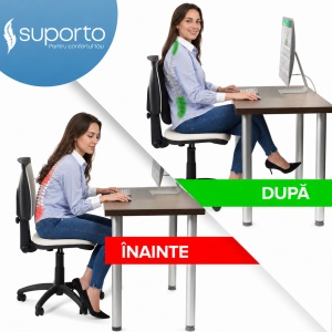 Set perna sezut compact si perna lombara, Suporto®️ culoare negru - Img 10