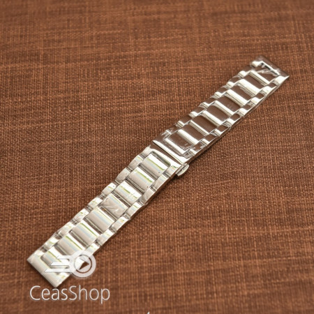 Bratara metalica argintie cu deployant 22mm- 50488