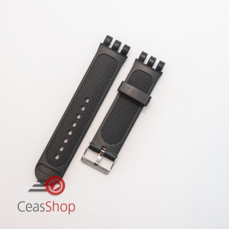 Curea din silicon tip SWATCH 20mm neagra - W9831